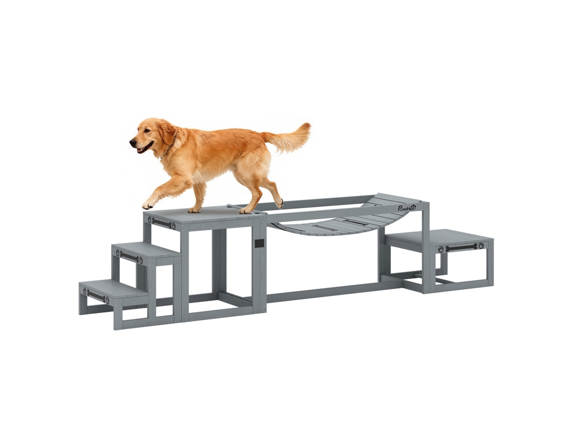 Equipamento Para Treinamento De Agilidade Canina, Kit De Agilidade Canina De 3 Peças Em Madeira Maciça, Cinza