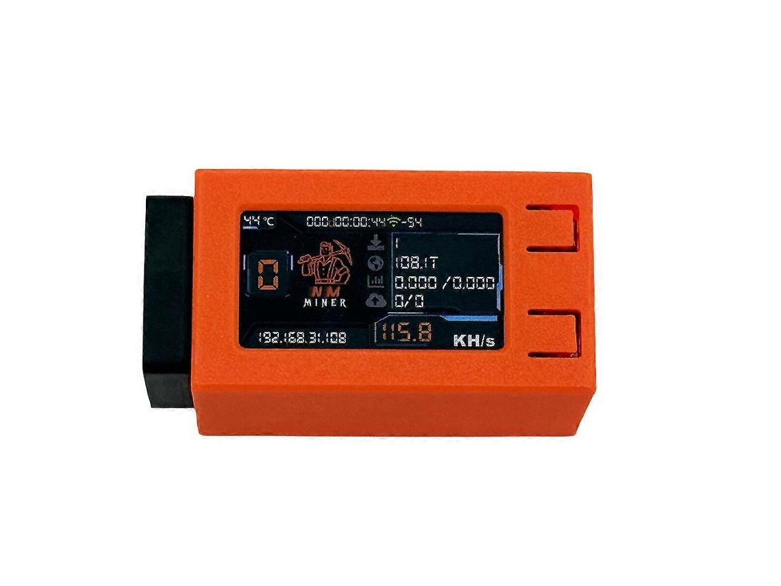 Monitor Colorido Nerdminer 118kh/s De 1, 91 Polegadas Com Ventilador De Resfriamento Btc Aquaforge