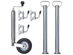 Roda Jóquei Com 2 Tubos De Suporte E 3 Grampos De Divisão, 48 Mm