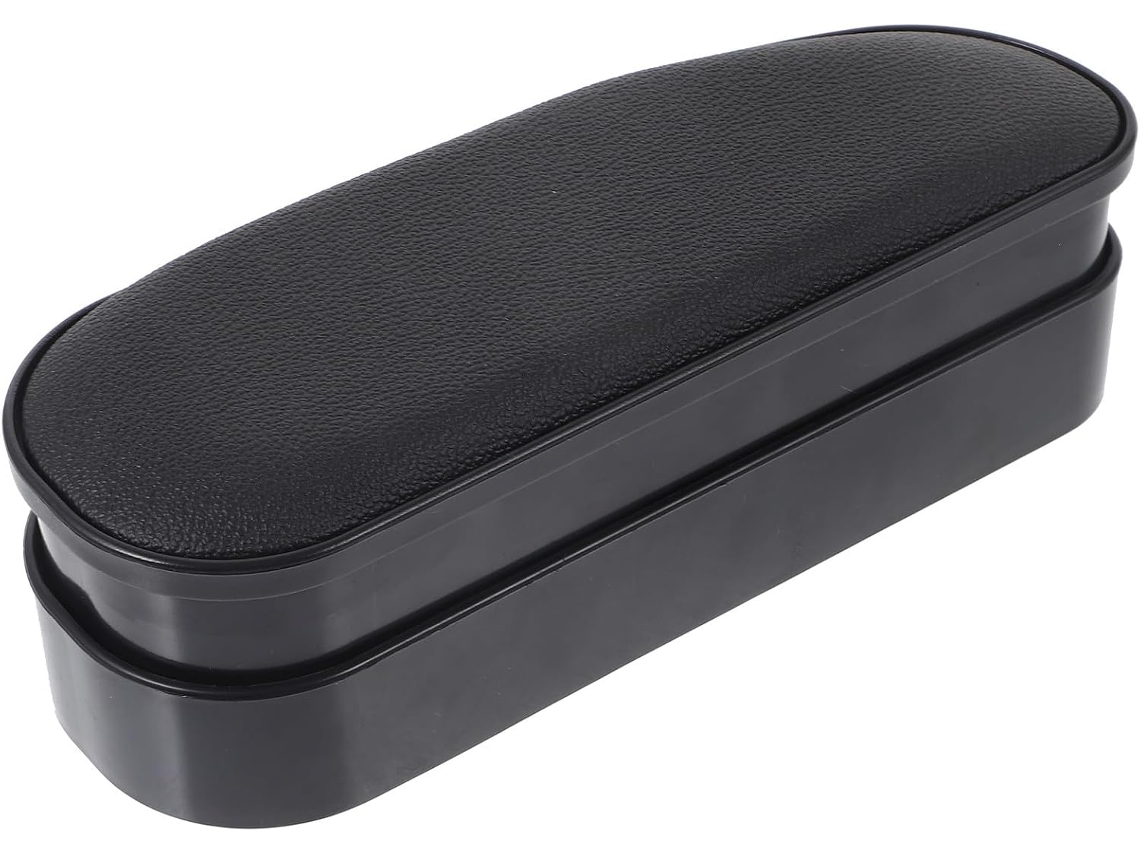 Almofada Preta Comfort Para Apoio De Braço Da Porta Do Carro, Em Couro Sintético Abs.