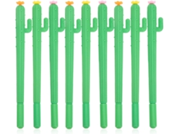 Conjunto De 10 Canetas Em Gel Com Estampa Cacto Verde, Feitas