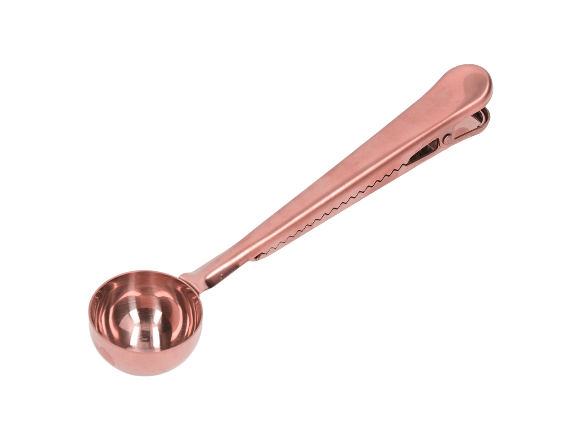 Cuchara Medidora De Café Com Clip De Selagem 2 Em 1 Aço Inoxidável Dourado Rosa Ferramentas Para Café