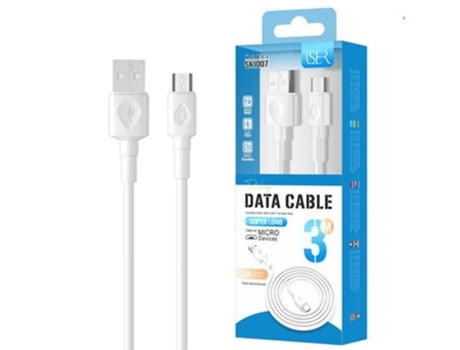 Cabo De Dados Usb 2.0 M Para Micro-Usb M Iser Sk1007 3M (Branco)
