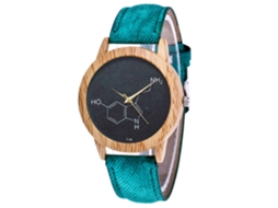 Reloj De Pulsera Casual De Cuarzo Con Correa De Denim Verde Zhoulianfa
