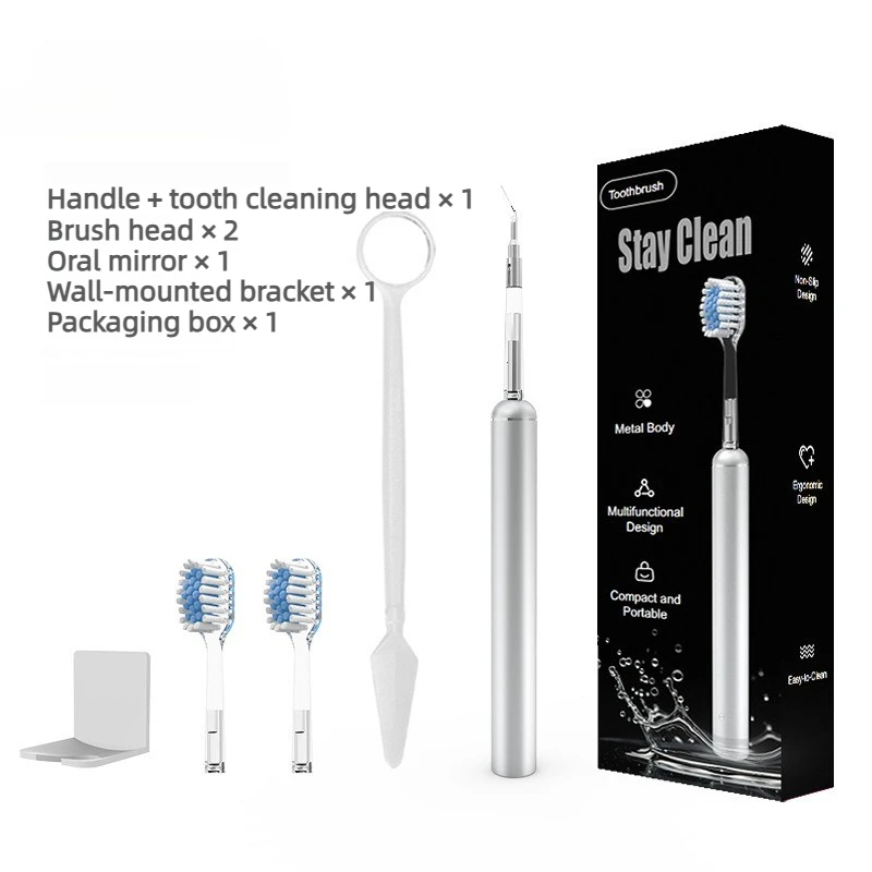 Escova Dentes Manual Metal Macia 360°,multifuncional Portátil, Fácil Limpeza Prata HEXINYIGJLY
