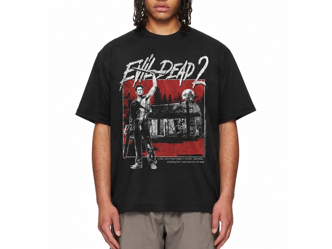 Rockinstone Evil Dead Cabin Square Black Adult T-shirt Size:l