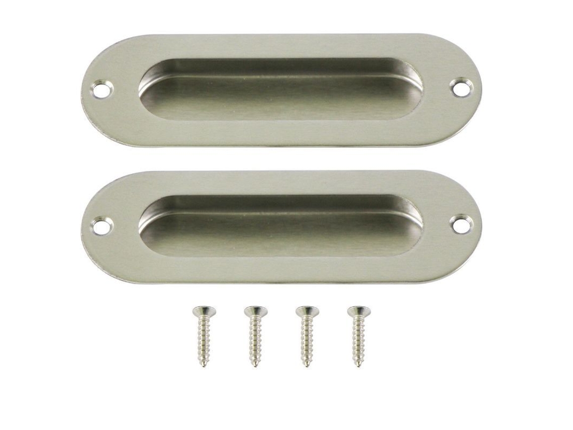Mango de parede embutido para porta deslizante, aço inox, conjunto de 2 peças S/MARCA