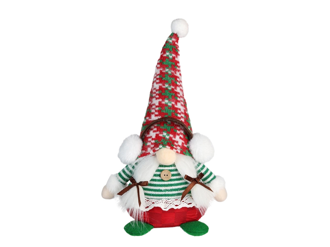 Laxiscreed Boneco De Natal Para Idoso Com Traçado Vermelho E Verde Em Tecido Knitted