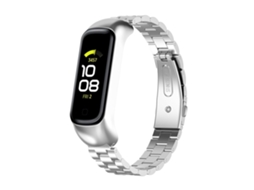 Lurelia Pulseira De Aço Inoxidável Com Três Contas, Compatível Samsung Galaxy Fit2 Prata, Acabamento Moderno