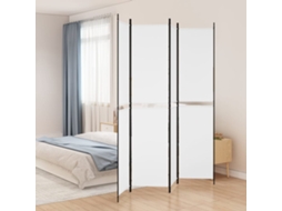 Vidaxl Divisória/biombo Com 4 Painéis 200x220 Cm Tecido Branco