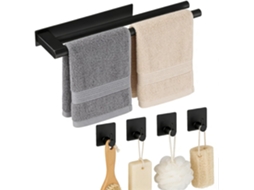 Suporte Para Toalha De Mão 38cm 15 Polegadas, Suporte Duplo Para Toalhas Em Aço Inoxidável 304 Espesso Com 4 Ganchos