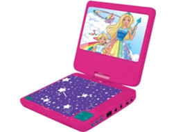 Barbie Leitor De Dvd Portátil, 7 Lcd, 2 Alto-Falantes, Bateria Recarregável, Rosa, Dvdp6Bb LEXIBOOK
