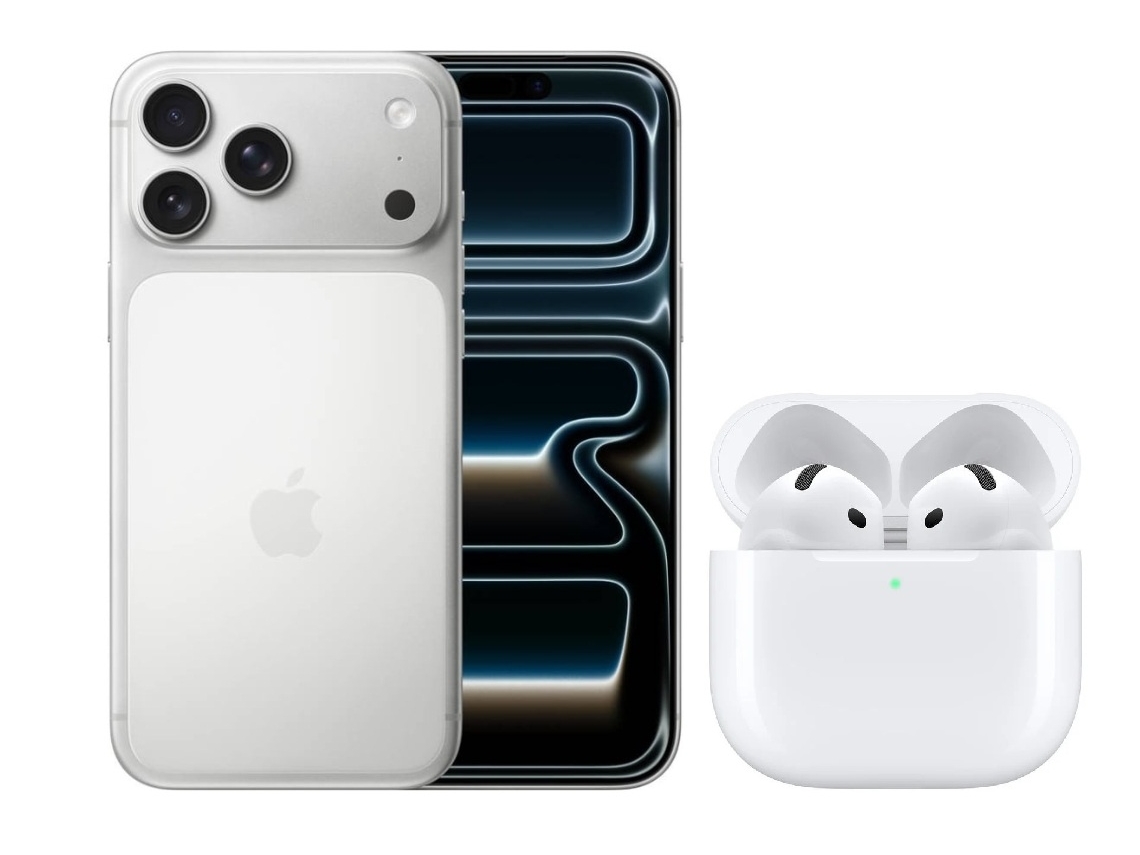 Pack iPhone 17 Pro Apple + Airpods 4 Branco 6.3'' 256 Gb Prateado | APPLE