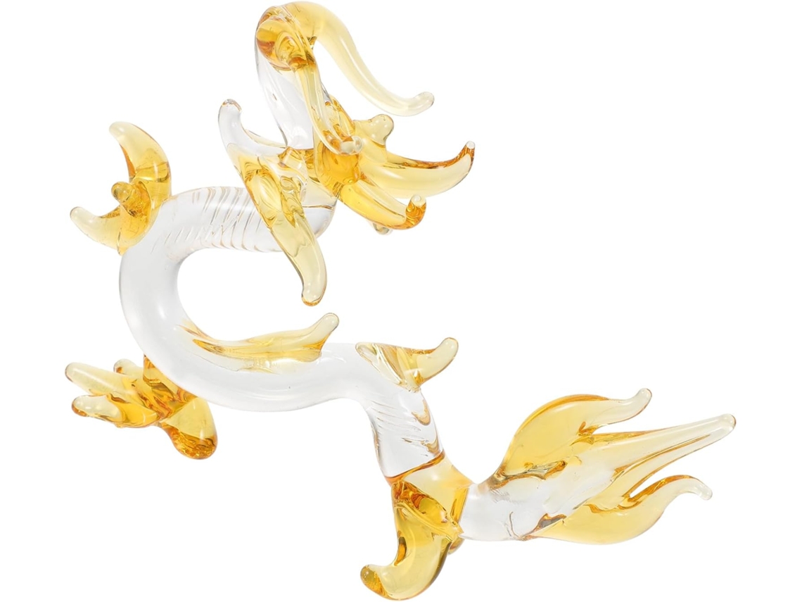 Escultura Dragão Cristal Branco Decorativa Durável Ornamento Delicado Escritório Presente Vindas Boas GOKOCO