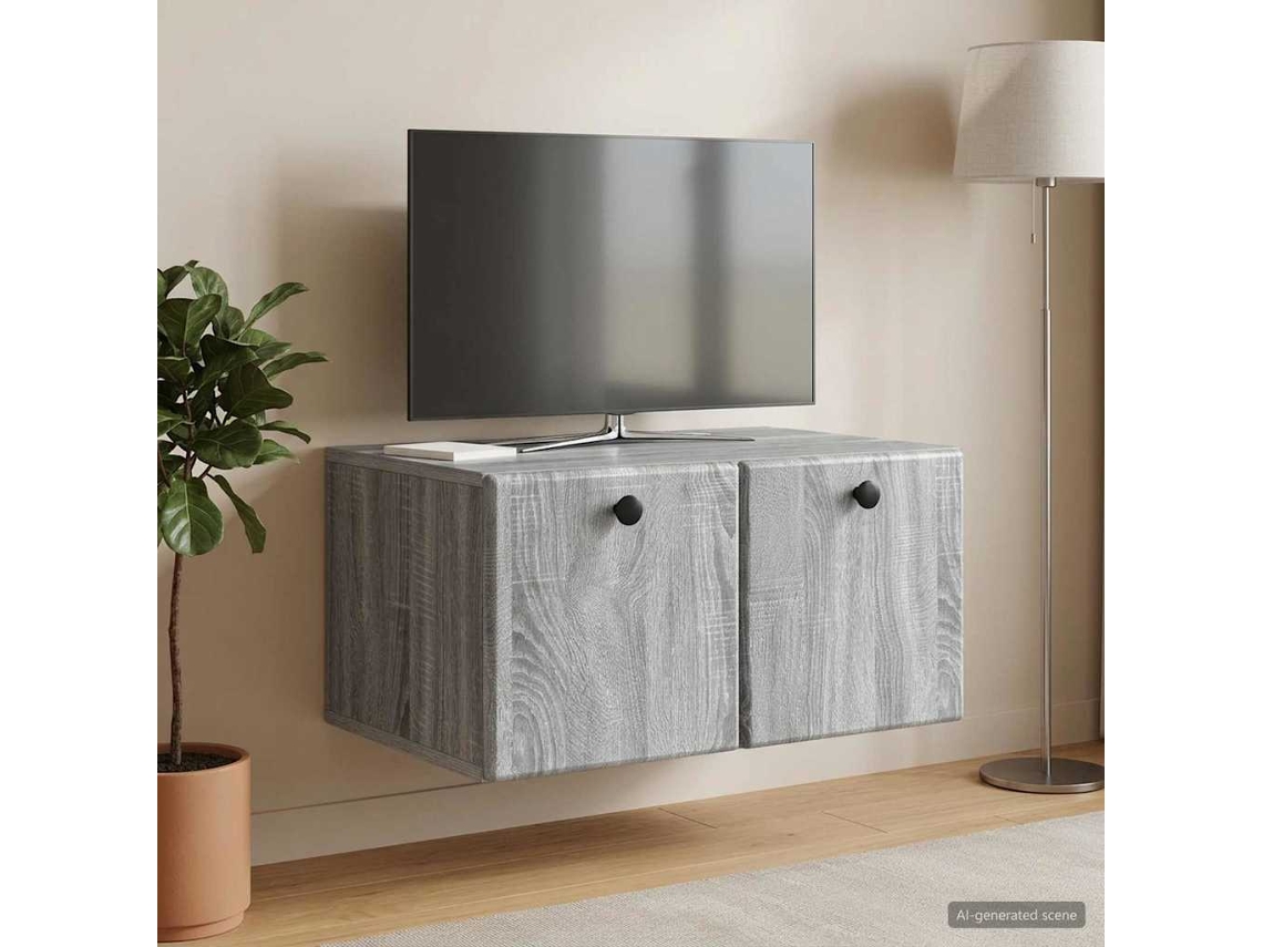 Vidaxl Gabinete De Tv De Parede 59,5 X 41 X 30 Cm Sonoma Cinzento