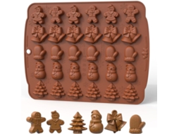 Formas De Silicone Natalinas Com 5 Modelos, Formato Boneco De Gengibre E Árvore De Natal, Moldes De Chocolate Natalinos