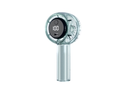 Mini ventilador turbo portátil com visor digital, carregamento USB, fluxo de ar potente