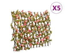 Vidaxl treliça Hera Artificial Extensível 5 Pcs 180x60 Cm Rosa Escuro
