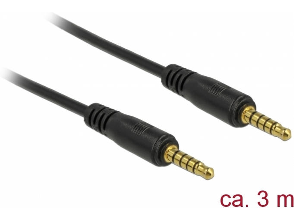 Cabo de Áudio DELOCK (Jack 3.5mm - 3 m - Preto)