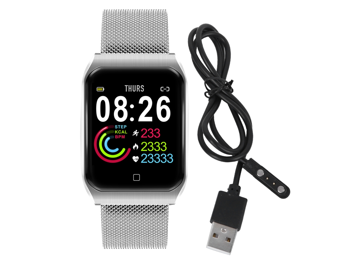 Pulsera Inteligente Saludable G10 Deportiva Con Conteo De Pasos, Monitor De Ritmo Cardíaco Y Multifunciones Plata