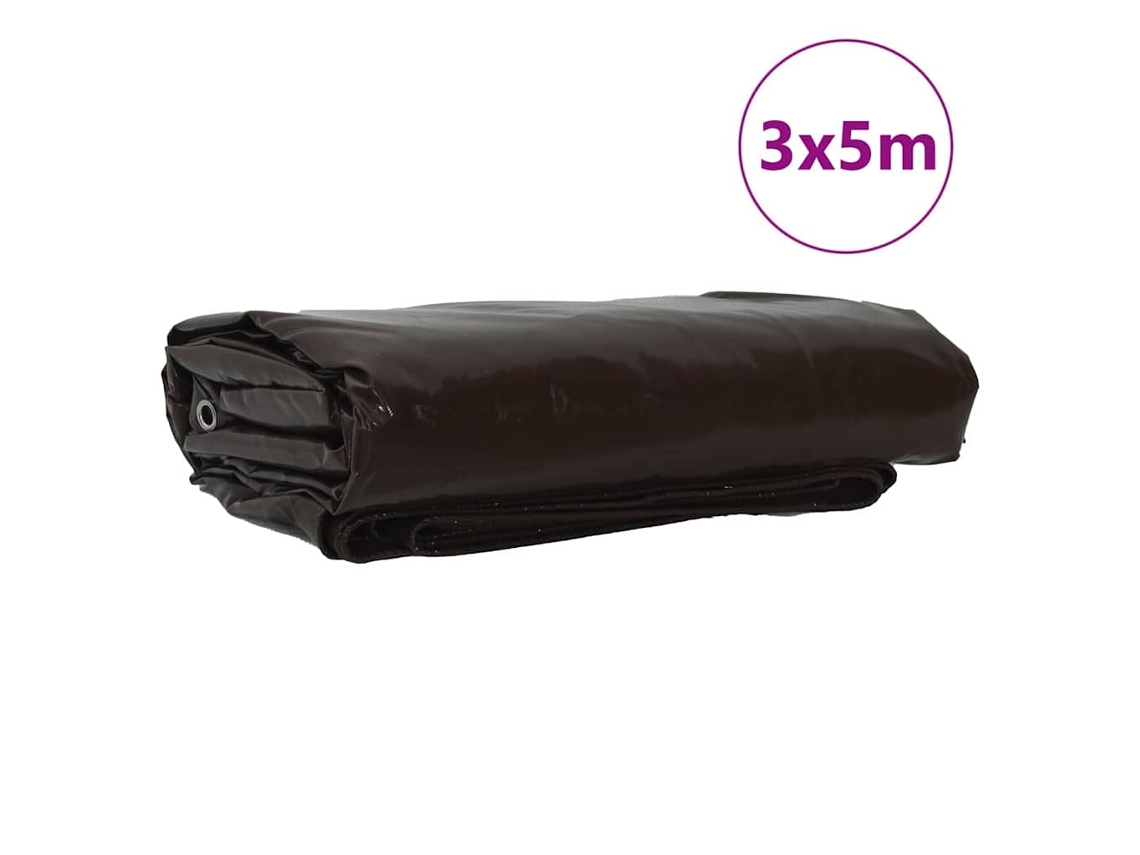 Maison Exclusive - Lona 650g / M² Castanho 3 X 5 M Lona Com Revestimento Em Pvc