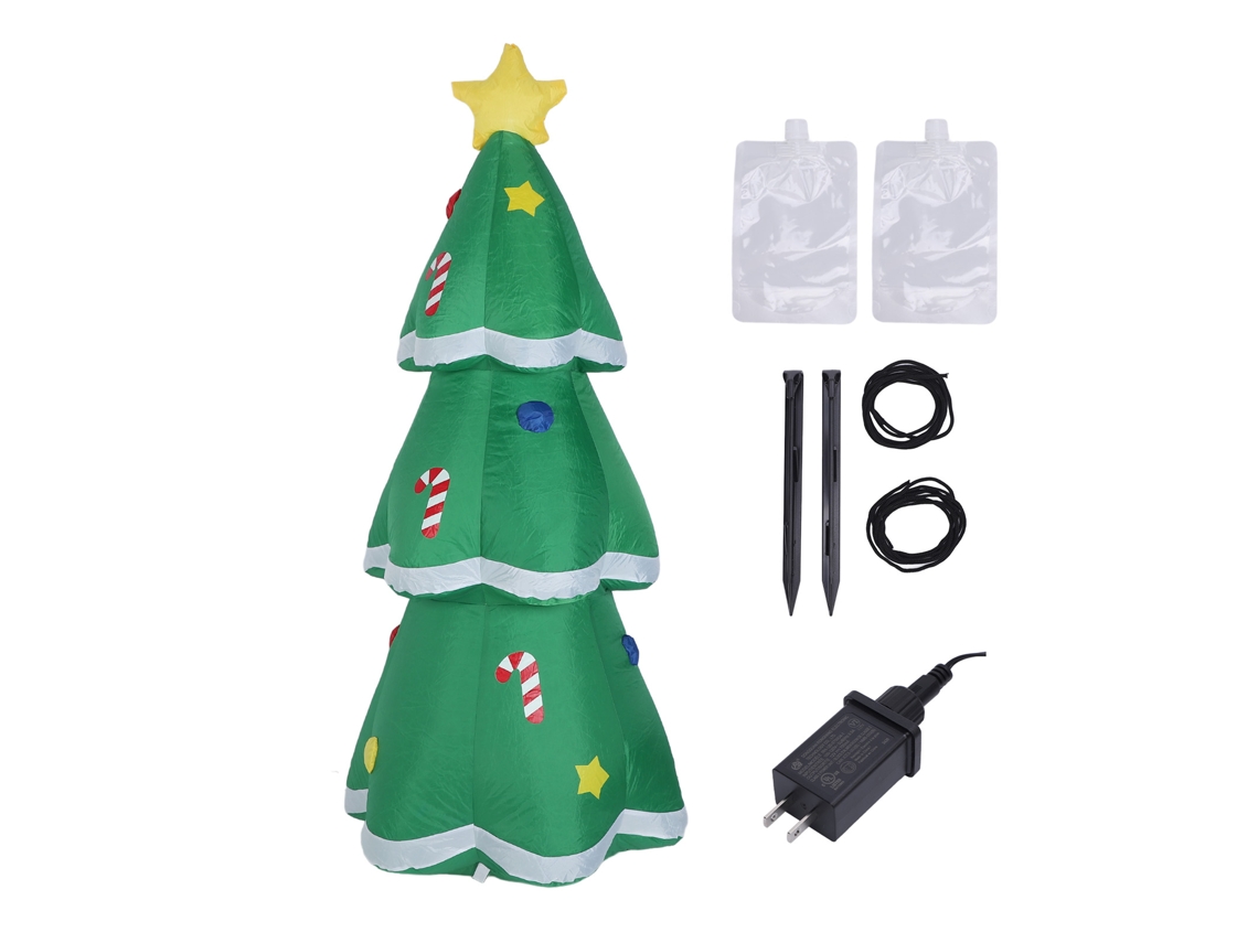 Árvore de Natal inflável LAXISCREED com luzes LED, 4.9ft, à prova de água IP44, para jardim e festas ao ar livre LAXISCREED