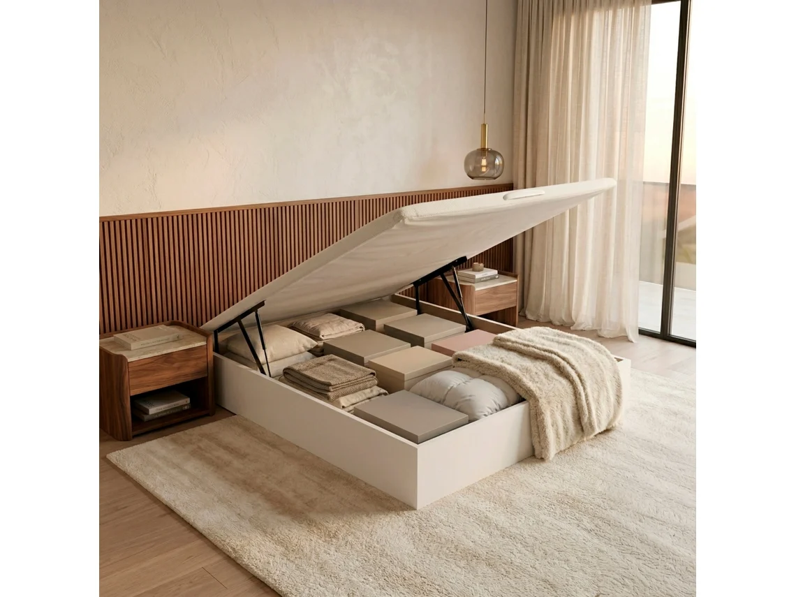 Sommier com Arrumação ROYAL SLEEP Space Bed - 105x200cm (31 Cm de Altura - Branco)