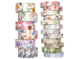 Fita Adesiva Washi, 18 Rolos, Fitas Washi Scrapbooking ()