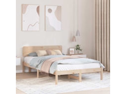 Vidaxl Estrutura Da Cama Com Cabeceira Natural 140 X 190 Cm