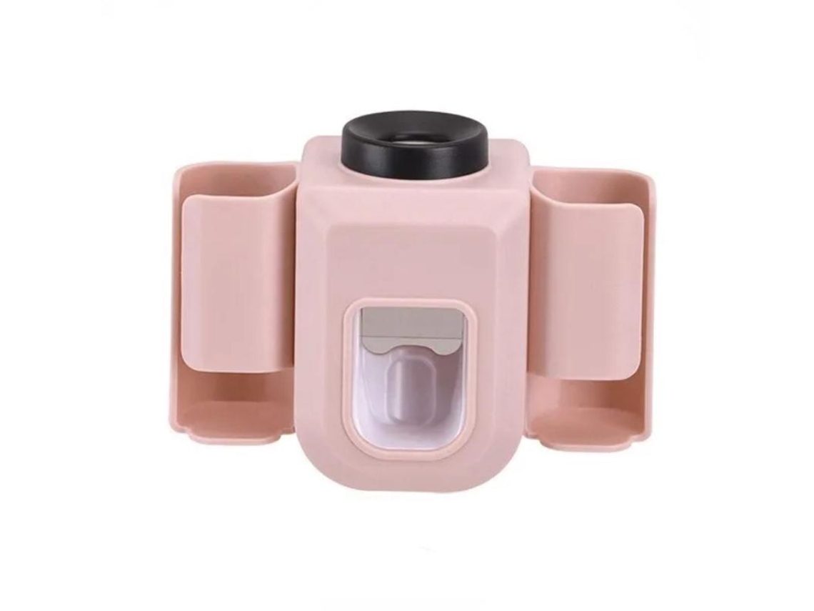 Porta escova de Dentes com Dois Orifícios, Porta pasta de Dentes, Acessório de Banheiro, MDUG (rosa)