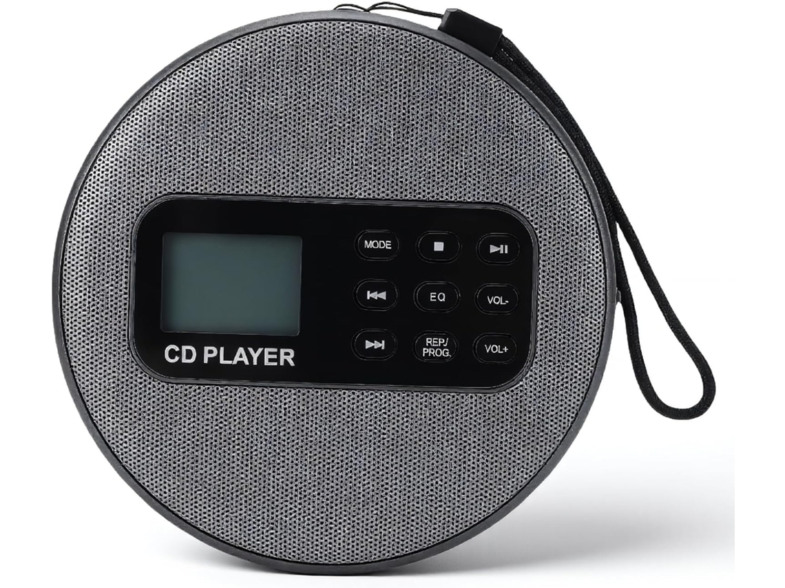Jectse Leitor Cd Portátil Bluetooth Com Fones De Ouvido E Cabo De 3,5 Mm, Reprodutor De Mp3/cd-r Recarregável
