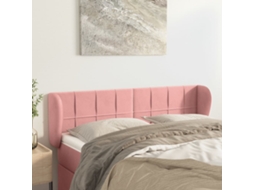 Cabecero con Alas de Terciopelo 147x23x78/88 cm Rosa