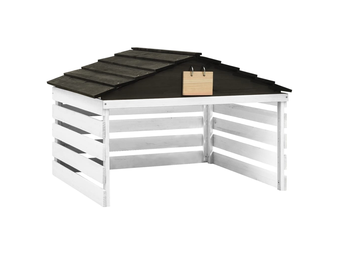Vidaxl Abrigo De Cortador De Relva 78x74x54 Cm Abeto Preto E Branco