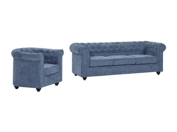 Conjunto Sofá e Poltrona Chesterfield VENTE UNIQUE