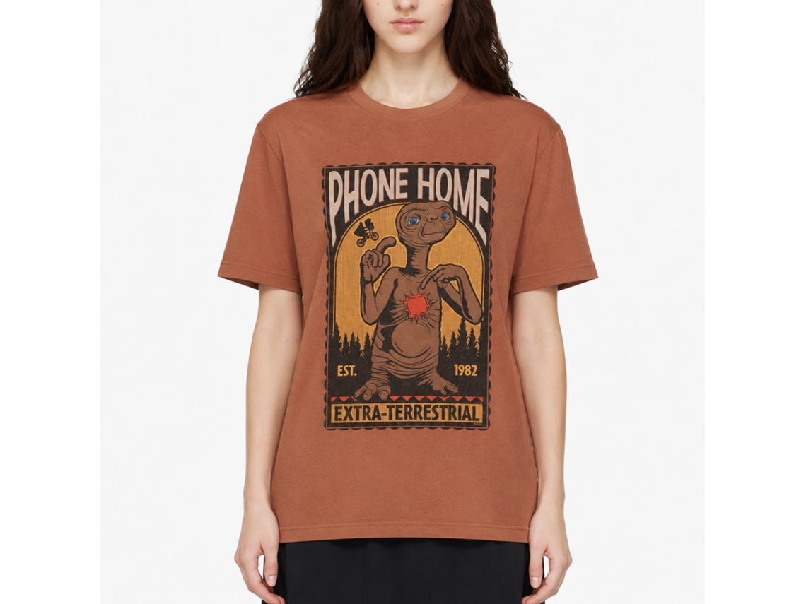 Rockinstone E.t. Phone Home 1982 Rust Heather T-shirt Size:xxl