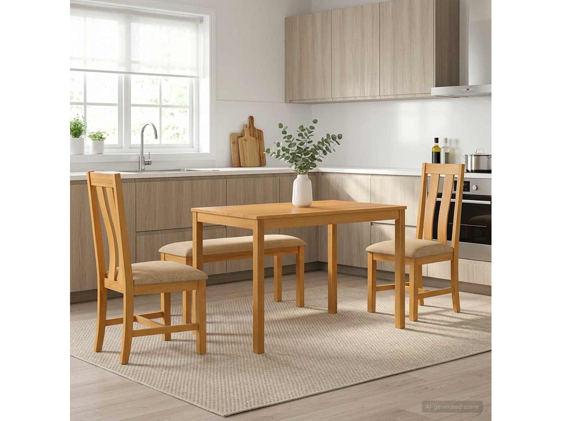 Vidaxl Conjunto De Sala De Jantar 4 Unid. Bege
