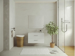Móvel de Banheiro Flutuante com Lavatório Branco 80 Cm Kayla VENTE-UNIQUE.PT