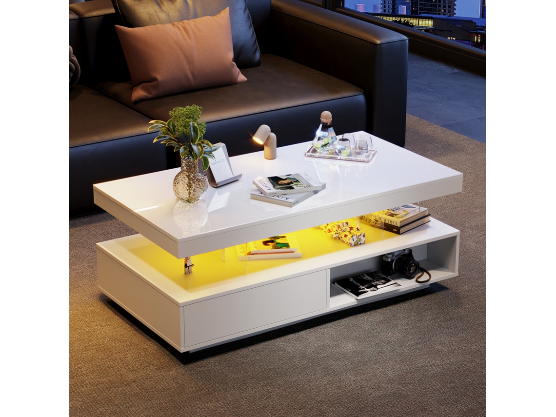 Mesa Extensível Branca/prata 110/130x70x75cm, Armazenamento.-hw