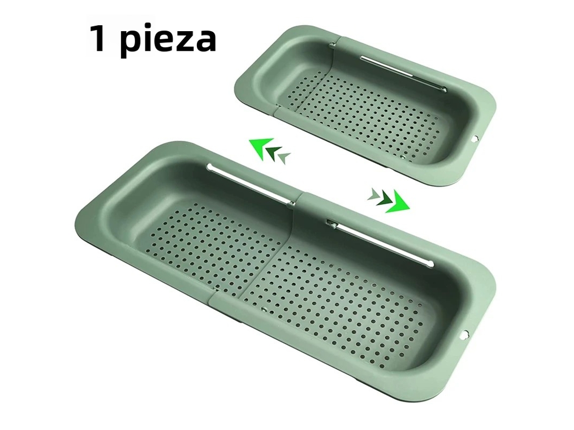 Cesto de Escorredor de Cozinha Dobrável, Elegante Cesto Rendado, para Frutas e Massas, Verde acinzentado MDUG (verde)