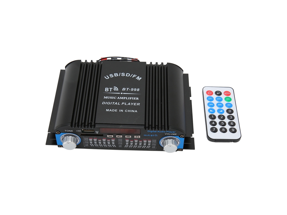 Aetheria amplificador de Potência Carro 12v com Subwoofer Bluetooth Sem Fio e Controle Remoto