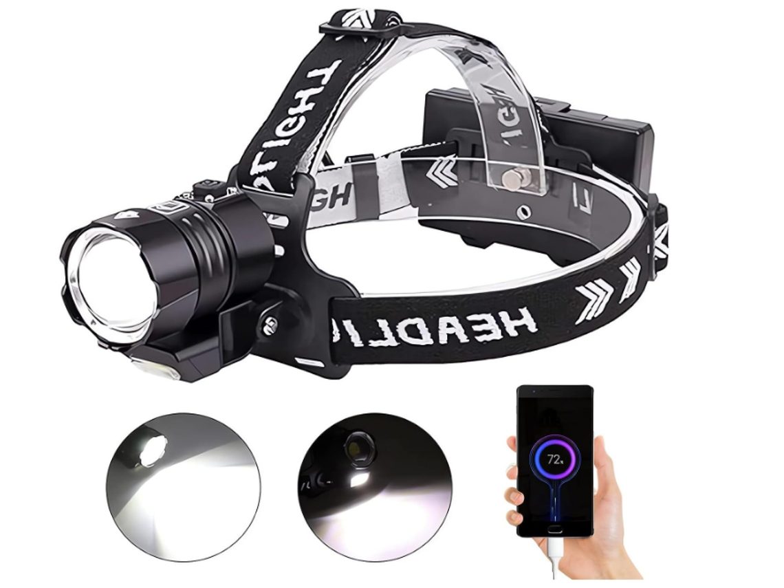 Head Torch 20000 Lumens Xhp90.2 Led Farol com Luz Cob e 4 Modos de Luz Farol À Prova Dágua de Alta Potência para Acampa HALINUIA