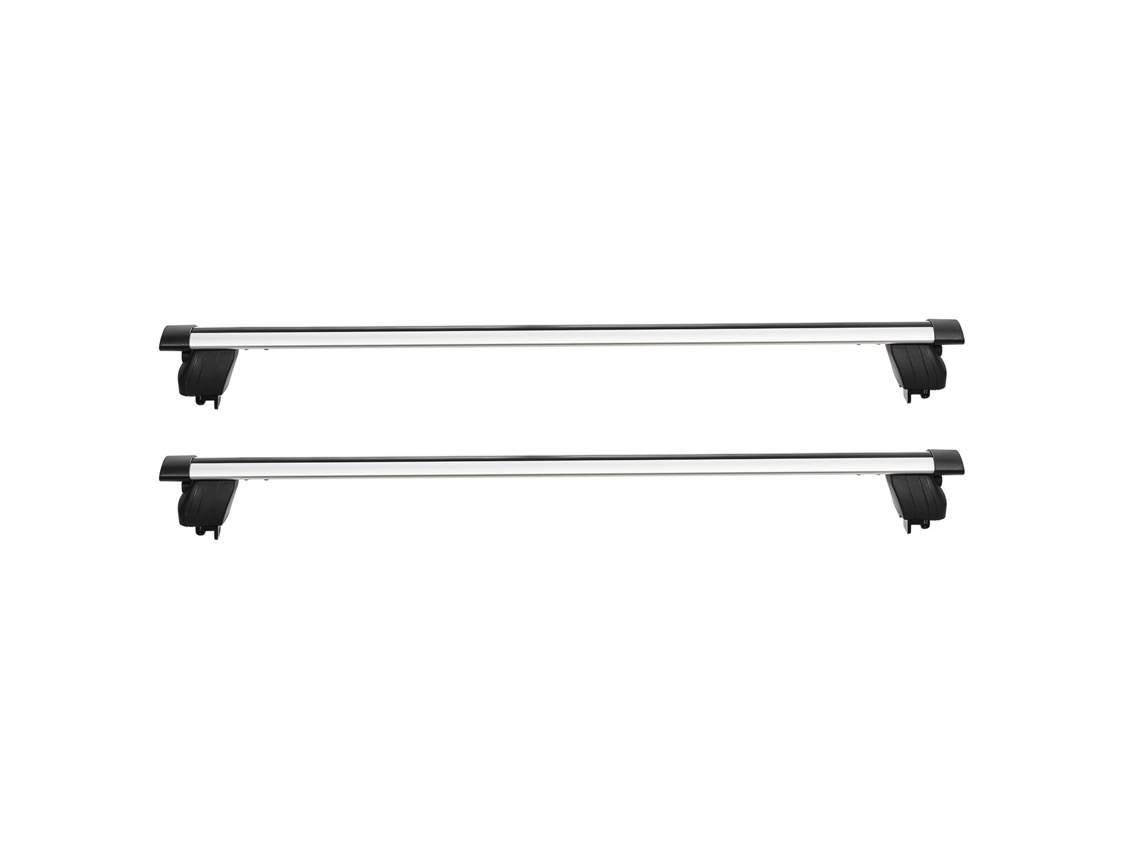 Barras Transversais para Rack de Teto, Capacidade 75 Kg, Ajuste Universal Trilhos Teto Embutidos, Espaçamento Entre 18 Cm a 103 Cm, Alumínio