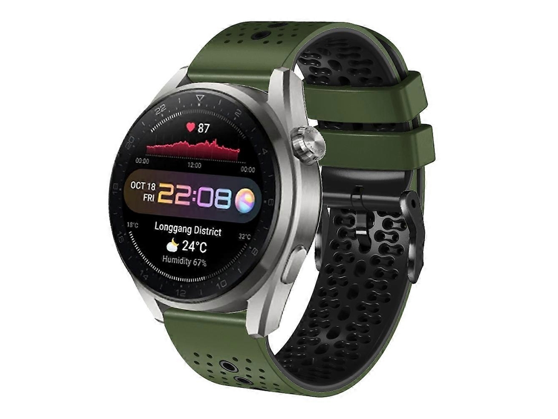 Pulseira De Silicone Perfurada Bicolor De 22 Mm Para Huawei Watch 3 Pro