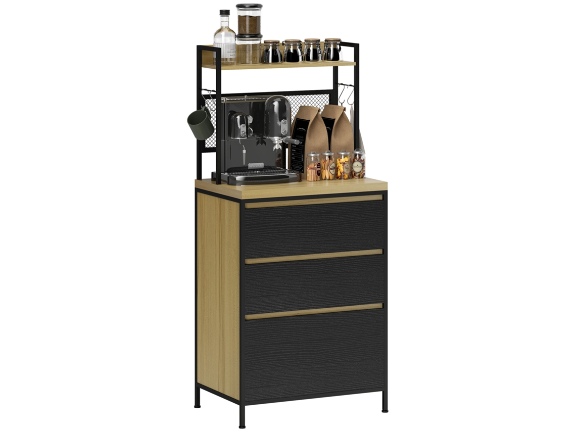 Armário De Cozinha Estilo Industrial Com Gavetas E Ganchos