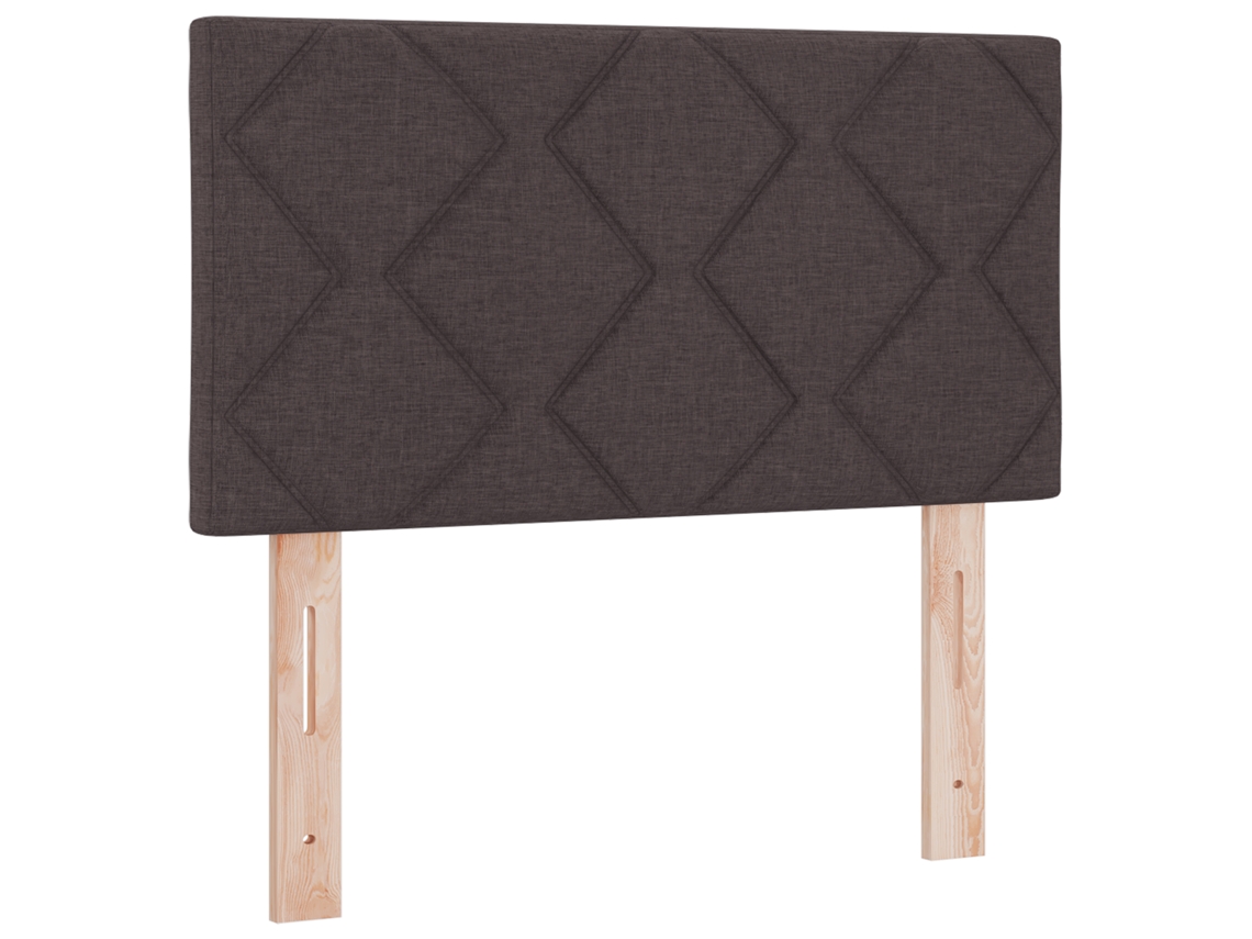 Cabeceira Baixa Estofada Retangular Castanha Vidaxl Castanho Madeira De Pinho Maciça (80x7x78cm)