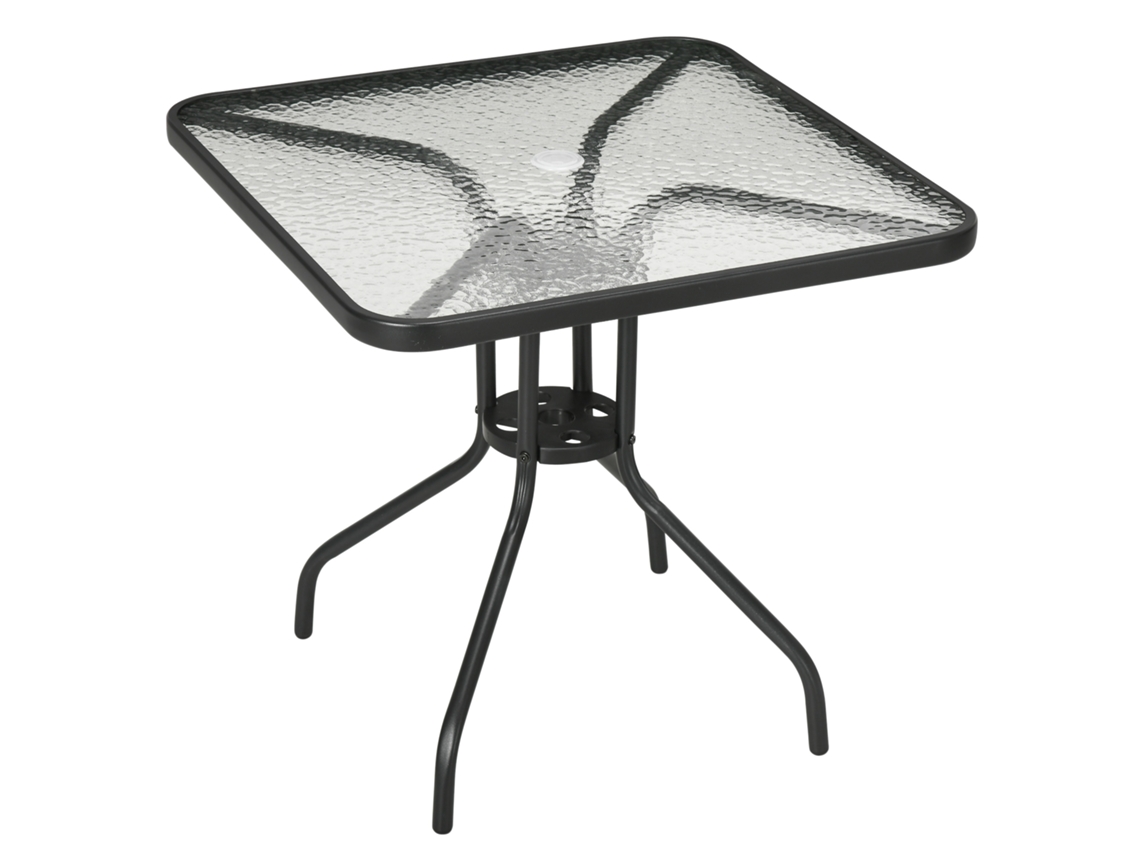 Mesa Metal Desmontável 76x76cm Preta Guarda sol VELTRIX