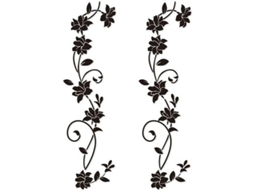 Conjunto de 2 adesivos de parede vinha flor, preto, 30x105cm NOVA LINE