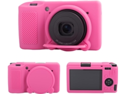 Capa Silicone HEXINYIGJLY para Ricoh Gr Iii/gr Iiixtampa Objetiva Removível, Acesso Tripé Rosa Choque