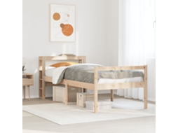 Vidaxl Cama Para Idosos Com Cabeceira 90x190 Cm Pinho Maciço