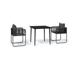 Maison Exclusive - 3 Pcs Conjunto De Jantar Para Jardim Preto